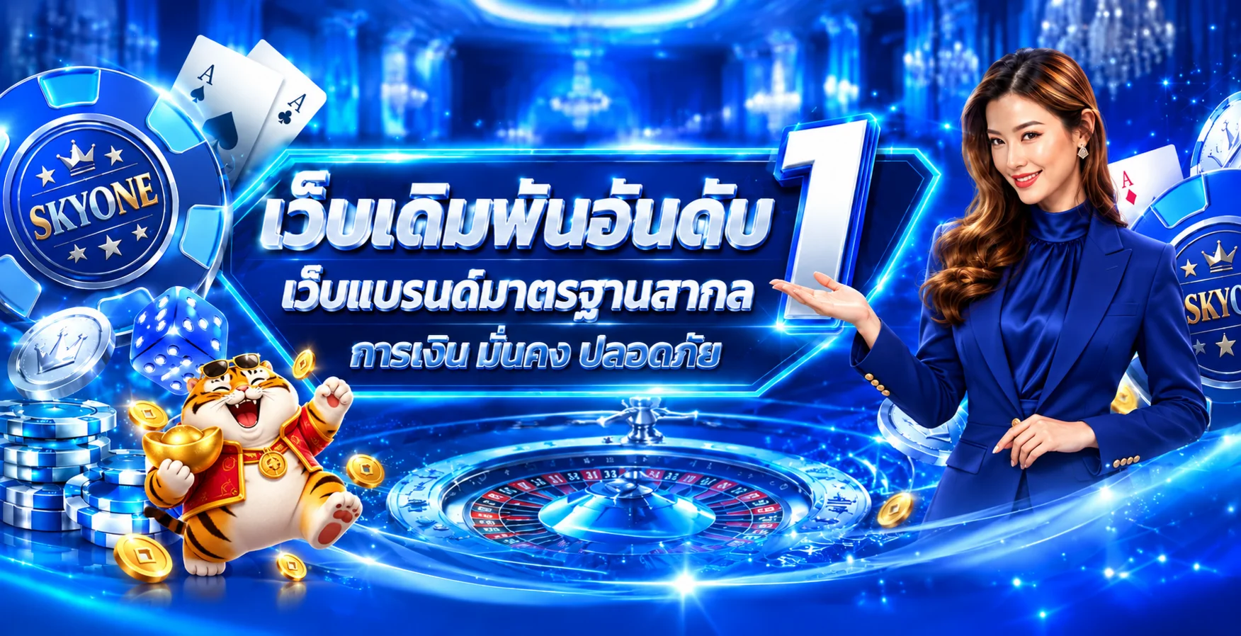 แบนเนอร์ SKYONE คาสิโนออนไลน์และระบบฝากถอนออโต้